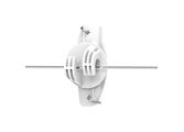 G676 Wood Post Wide Jaw Claw Insulator White - with wire, 30 Deg